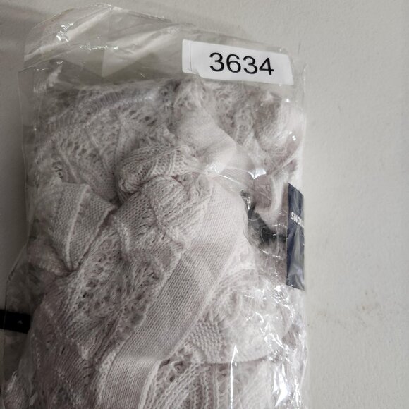 Basic Editions Cardigan Womens 1X White One Button Knit Short Sleeve Crochet - Picture 12 of 12